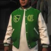 buy now GTA 5 Franklin Adamim Green And White Varsity Jacket