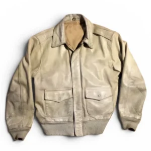 buy now Kanye West Vintage 1980s Avirex Beige Leather Jacket