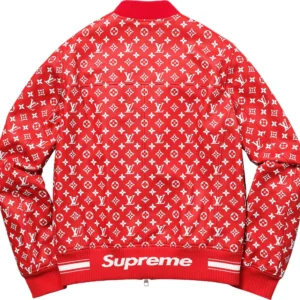 buy now Louis Vuitton x Supreme Leather Baseball Jacket
