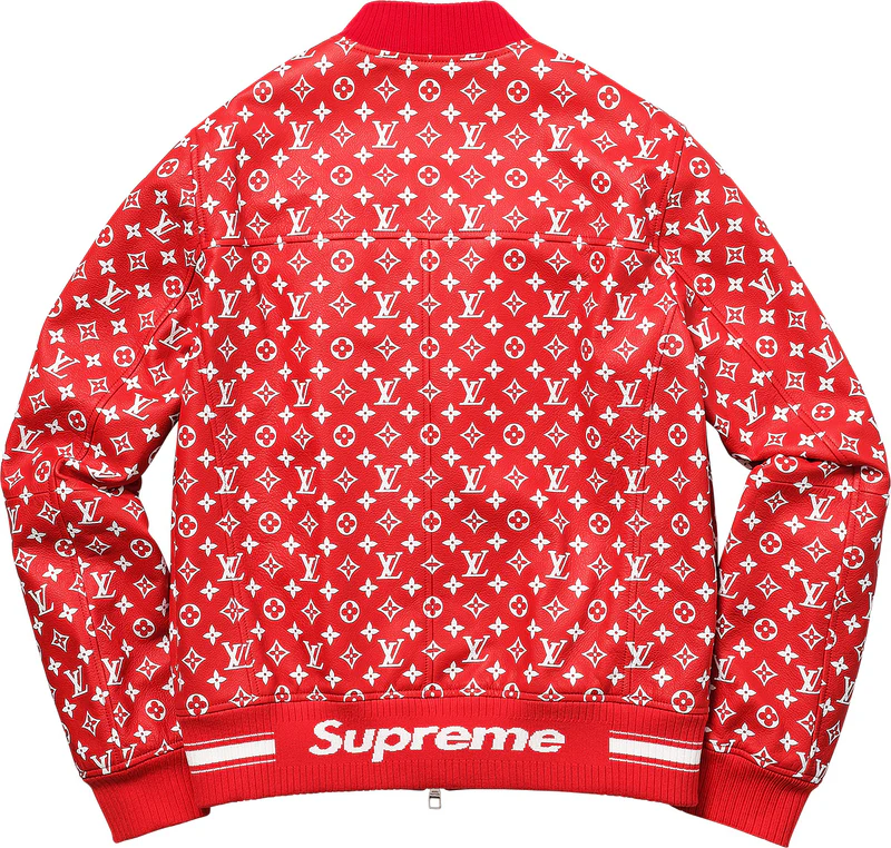 buy now Louis Vuitton x Supreme Leather Baseball Jacket