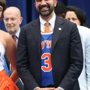 buy now Mamdani NY Knicks Victory Parade 2026 Navy Blazer
