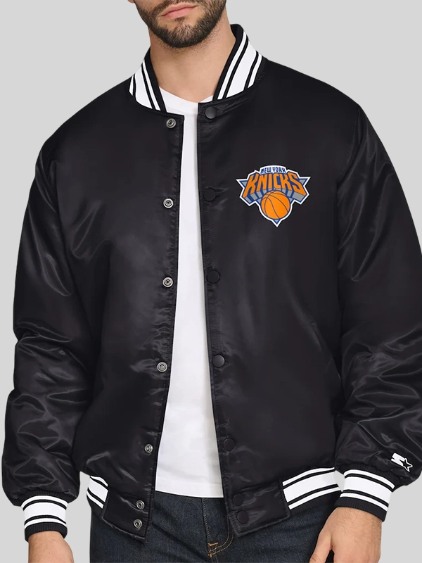 buy now New York Knicks Starter Triangle Varsity Jacket