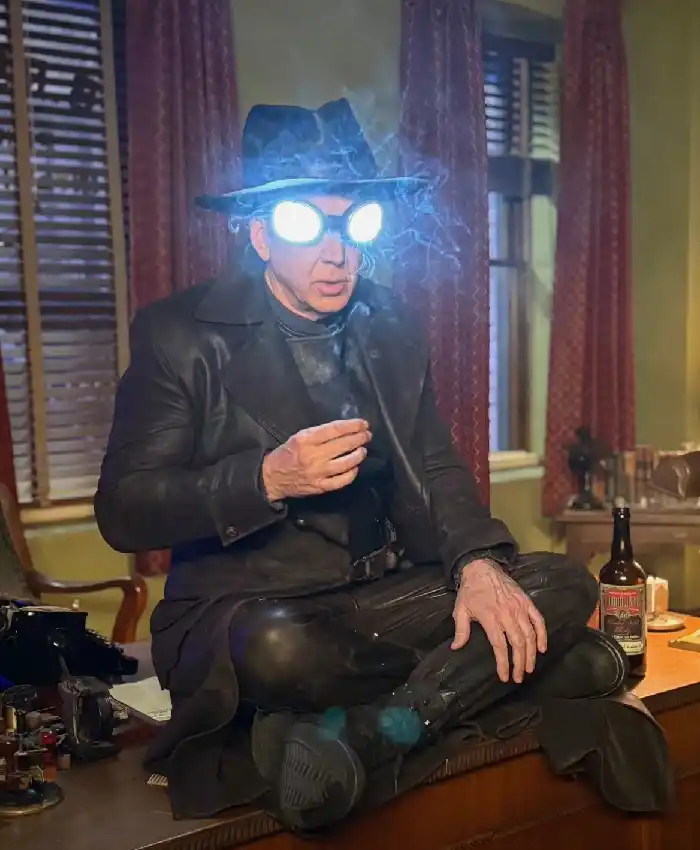 buy now Nicolas Cage New look Spider Noir Leather Coat