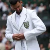 buy now Novak Djokovic Wimbledon White Lacoste Blazer