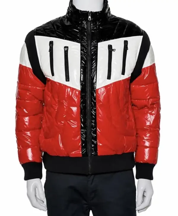 buy now Playboi Carti Balmain Tricolor Quilted Puffer Jacket