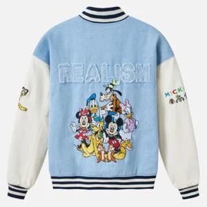 buy now Realism x Disney Character Denim Varsity Jacket