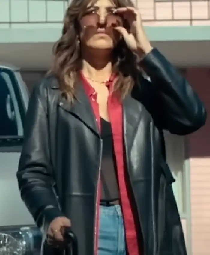 buy now Sunny Nights 2026 D’Arcy Carden Leather Coat