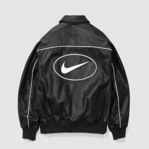 buy now Supreme x Nike Leather Varsity Jacket Spring 2025