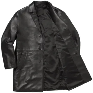 buy now Supreme x Schott Black Leather Overcoat