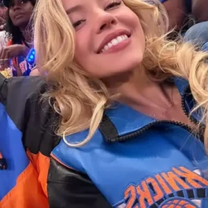 buy now Sydney Sweeney Knicks Leather Jacket Finals Jacket