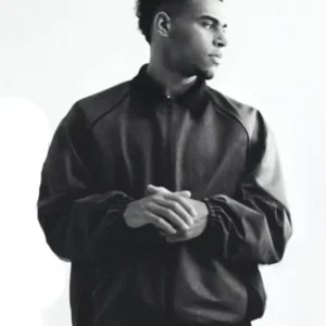 order now Désiré Doué Nike Atelier Black Leather Jacket