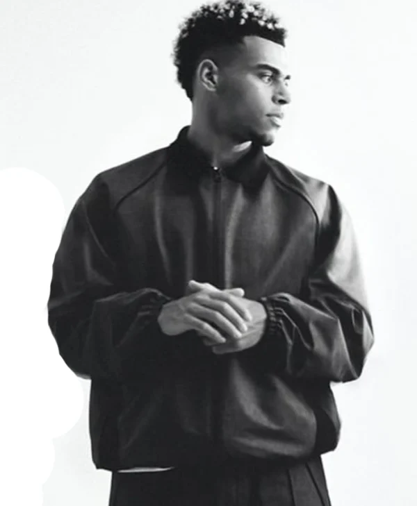 order now Désiré Doué Nike Atelier Black Leather Jacket