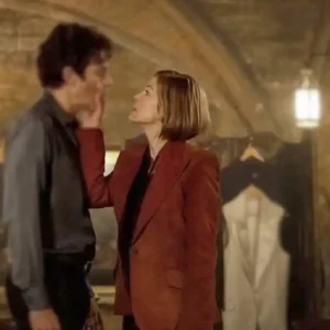 order now Ladies First 2026 Rosamund Pike Suede Blazer