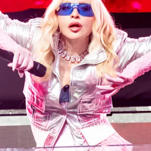 order now Madonna surprise Concert Times Square NYC Silver Jacket