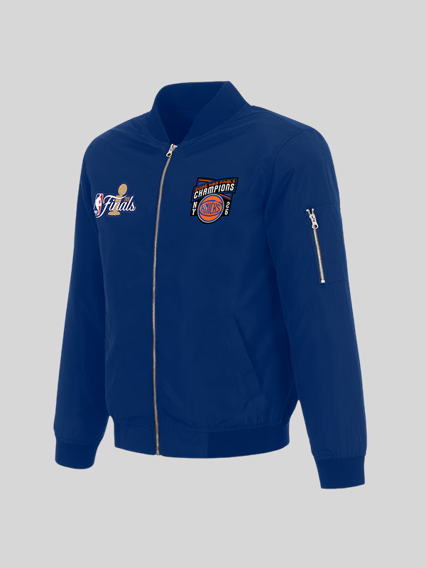 order now New York Knicks 2026 NBA Finals Champions Bomber Jacket