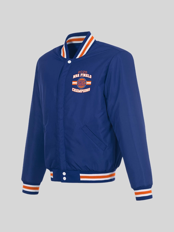 order now New York Knicks 2026 NBA Finals Champions Reversible Varsity Jacket
