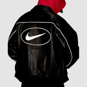 order now Supreme x Nike Leather Varsity Jacket Spring 2025