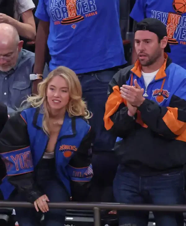 order now Sydney Sweeney Knicks Leather Jacket Finals Jacket