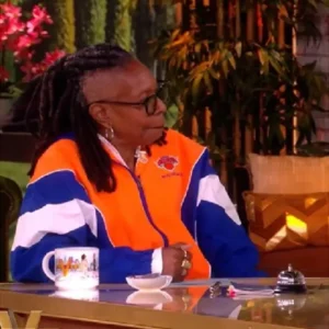 order now The View Whoopi Goldberg New York Knicks Colorblock Jacket