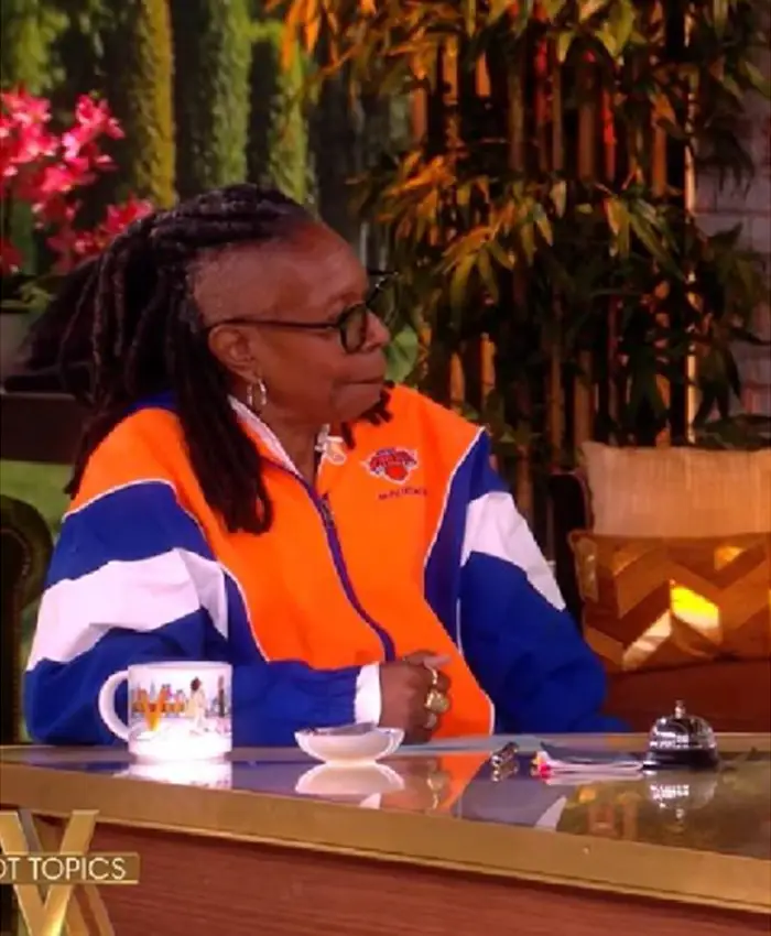 order now The View Whoopi Goldberg New York Knicks Colorblock Jacket
