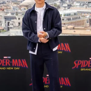 order now Tom Holland Spider Man New Day Rome Blue Wool Jacket