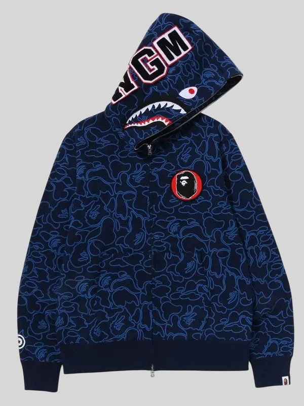 shop Bape 30th Anniversary Shark Camo Hoodie