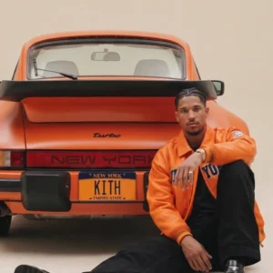 shop Knicks Kith x Avirex Porsche 911 Orange Jacket
