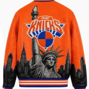 shop now AWGE × New York Knicks Finals Championship Jacket
