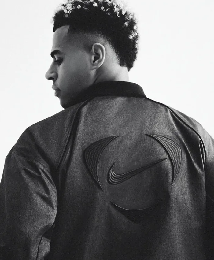 shop now Désiré Doué Nike Atelier Black Leather Jacket