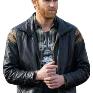shop now Disclosure Day 2026 Wyatt Russell Leather Jacket for sale