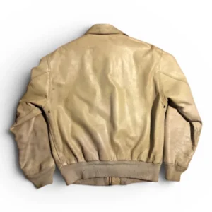 shop now Kanye West Vintage 1980s Avirex Beige Leather Jacket