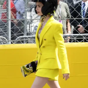 shop now Monaco GP 2026 Lily Collins Yellow Blazer