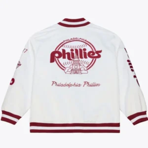 shop now Philadelphia Phillies Arctic White Full-Snap Satin Jacket