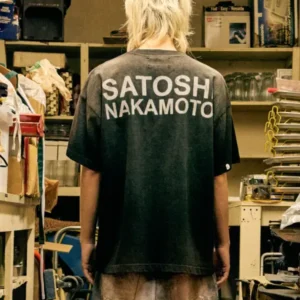 shop now Satoshi Nakamoto Cup Half Full Tee