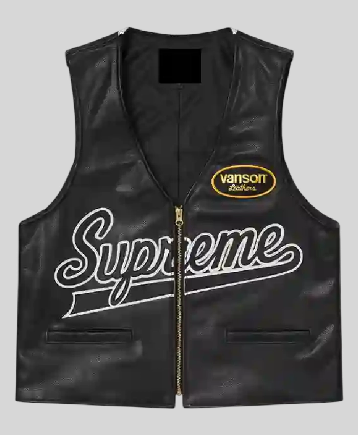 shop now Supreme x Vanson Spider Web Leathers Vest