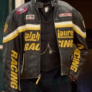 shop now Tom Holland Ralph Lauren Racing Leather Jacket