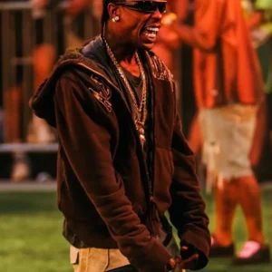 shop now Travis Scott Nike Toma National Finals Brown Full-Zip Hoodie