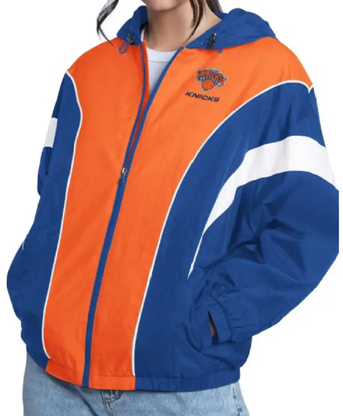 shop now shop now The View Whoopi Goldberg New York Knicks Colorblock Jacket for sale