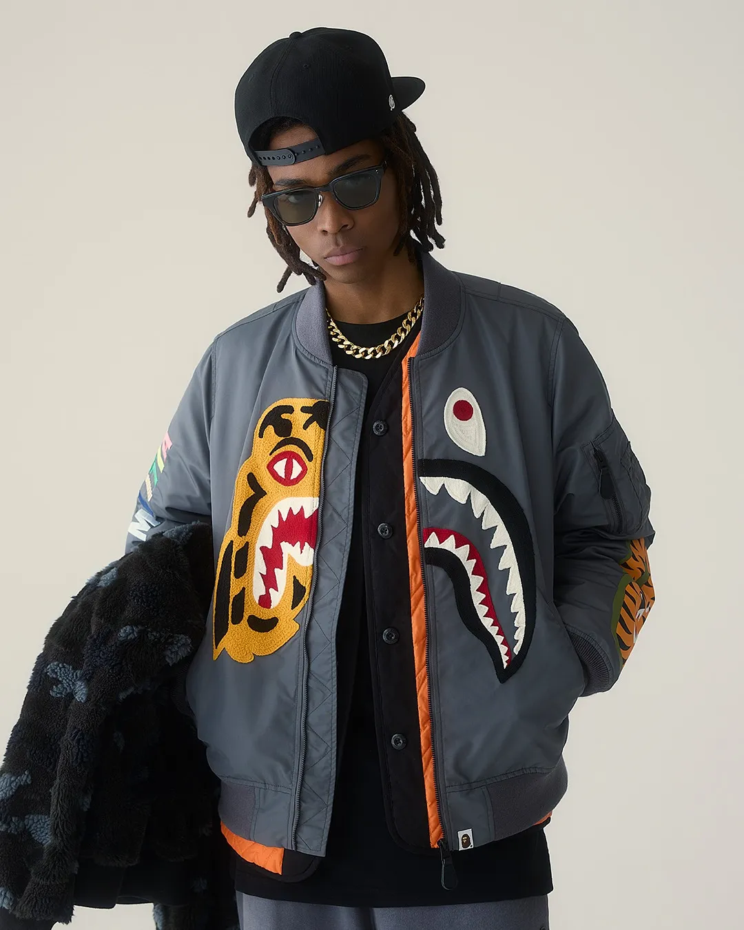 A Bathing APE BAPE Shark MA-1 jacket