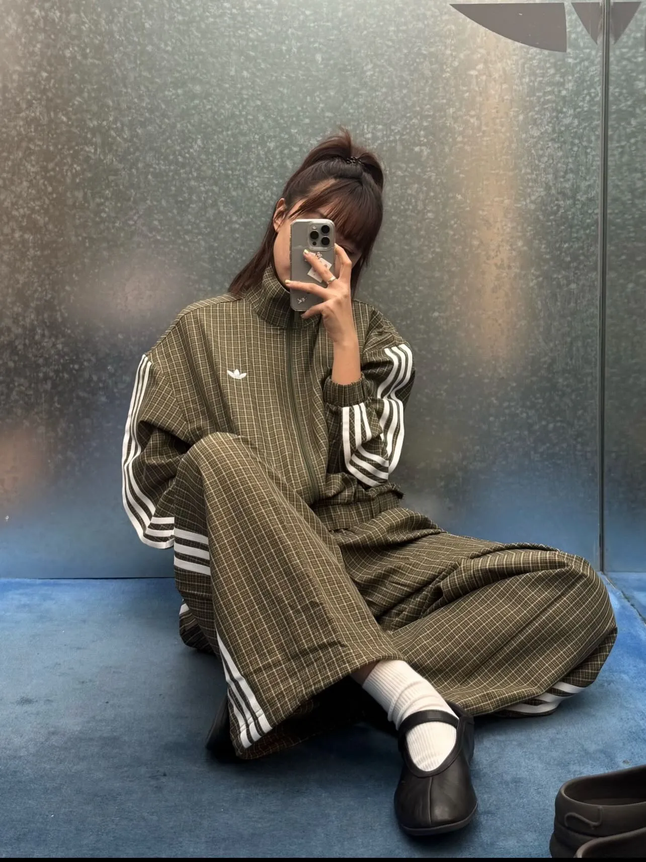 Adidas Check Denim Track Jacket & Pants