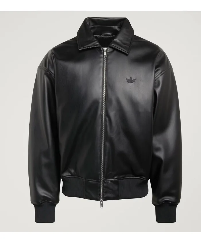 Adidas Premium Essentials Leather Bomber Jacket