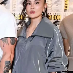 Agnez Mo Neagley Gray Satin Jacket