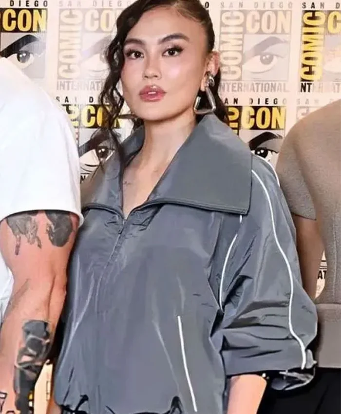 Agnez Mo Neagley Gray Satin Jacket