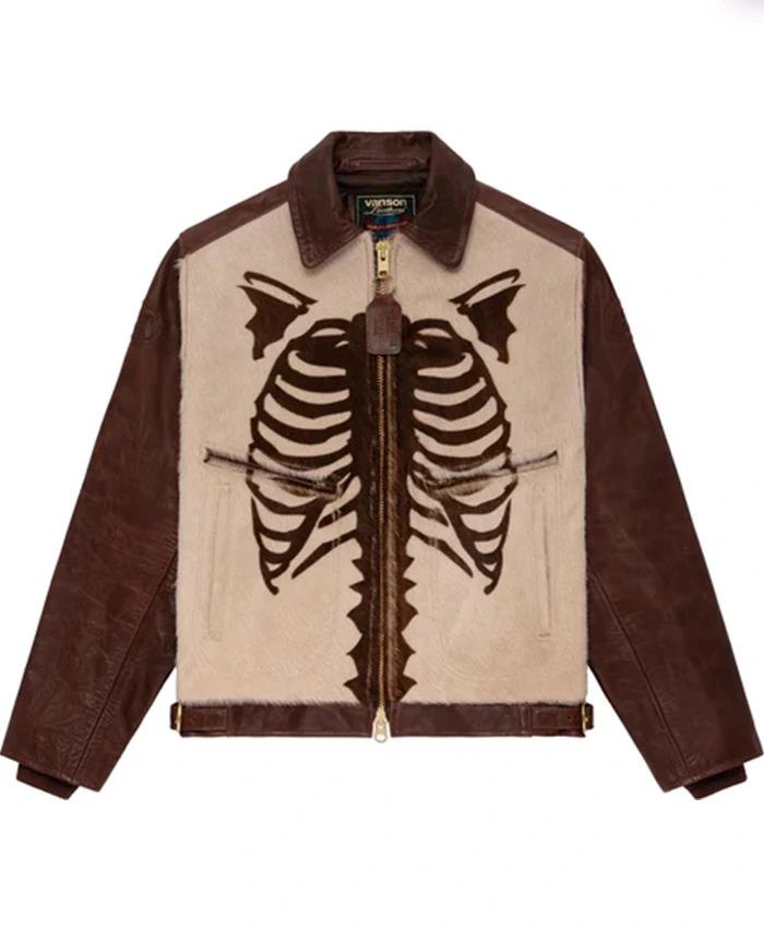 Aime Leon Dore Vanson Brown Pony Hair Bones Jacket
