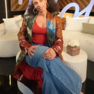 American Idol S24 Alicia Keys Leather Coat