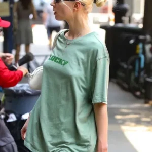 Anya Taylor-Joy Lucky Green T-Shirt For Sale