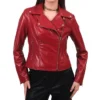Asymmetrical Leather Jacket Women