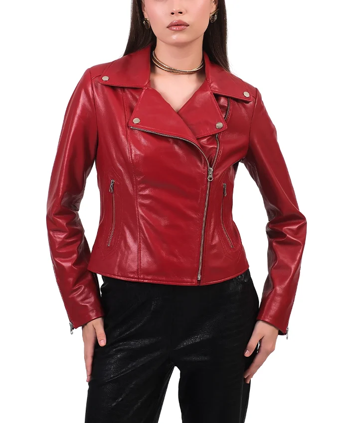 Asymmetrical Leather Jacket Women