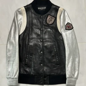Balmain SS11 Silver Teddy Leather Jacket