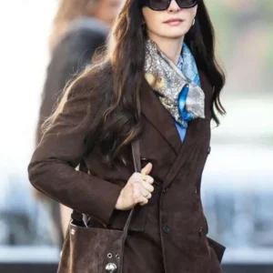 Buy Anne Hathaway The Devil Wears Prada 2 Suede Leather Blazer